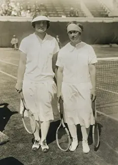 Marion Prints: Helen Wills and Marion Jessup, champion women tennis players in 1924