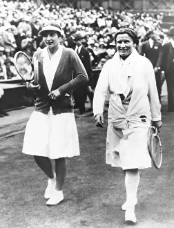 Sportswear Prints: Helen Wills Moody and Elizabeth Ryan leaving the Wimbledon court after their finals match
