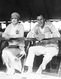 Sportswear Prints: Helen Wills and Bill Tilden seated in the grandstand at Forest Hills
