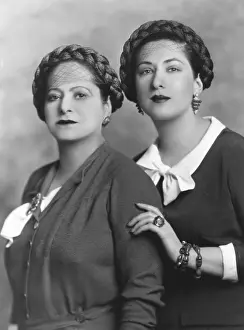 Make Up Prints: Helena Rubenstein with her 28 year old niece, Mala Rubenstein, manager of her Paris salon