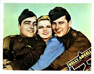 Lyon Prints: HELL'S ANGELS, from left, James Hall, Jean Harlow, Ben Lyon, 1930