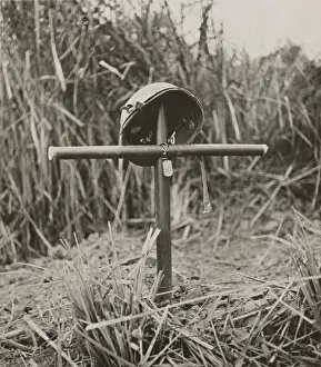 Burma Prints: Helmet and dog tags of Sgt. Lionel J