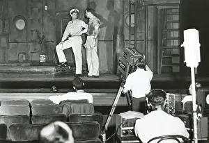 Broadcasting Prints: Henry Fonda plays to an audience of lights and television cameras from the Broadway stage