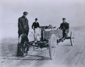 Racing Prints: Henry Ford and August Degener with their six cylinder Ford racer at Daytona Beach in 1905