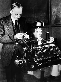 Images Dated 14th March 2007: Henry Ford inspecting his new V-8 motor