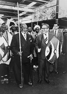 Kenya Prints: Henry Kissinger, standing with President Jomo Kenyatta