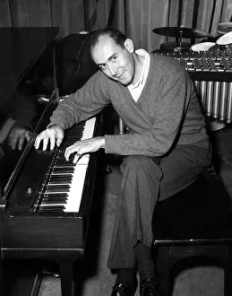 Playing Piano Prints: Henry Mancini, (1924-1994), American composer