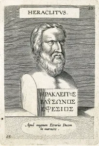 HERACLEITUS (540-480 BC). Illustration from the book "Illustrium imagines" (1606). Engraving. SPAIN. Madrid. National Library. AISA/Everett Collection**US SALES ONLY**