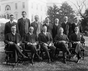 Hoover Prints: Herbert Hoover with his Cabinet and Vice President Charles Curtis