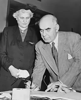 Wealthy Prints: Herbert Lehman registering to vote with his wife