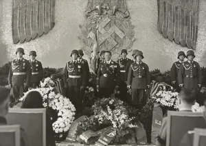 Herman Prints: Hermann Goering at the funeral of Captain Curt Mantius