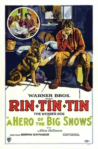 Hand To Chin Prints: A HERO OF THE BIG SNOWS, left: Rin Tin Tin on poster art, 1926