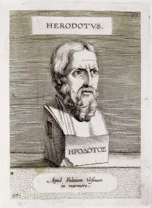 Greekseurope Prints: HERODOTUS (484-430 BC). Portrait of the book 'Illustrium Imagines'