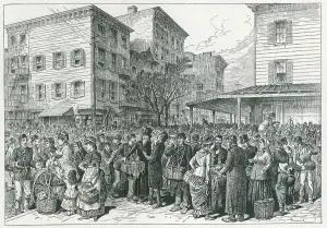 Shoppers Prints: Hester Street Market on New York City's Lower East Side in 1884