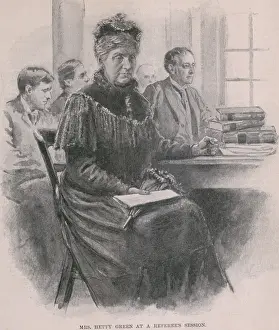 Stock Market Prints: Hetty Green 1834-1916 at a referee's session possibly when she disputed the accounting of Henry A