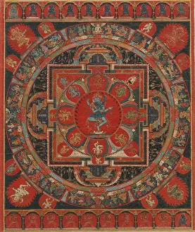 Symbolism Prints: HEVAJRA MANDELA, Tibetan, Buddhist
