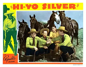 Lone Ranger Prints: HI-YO SILVER, lobbycard, edited version of 1938 Republic serial THE LONE RANGER