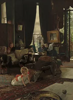 Crawling Prints: Hide and Seek, by James Jacques Joseph Tissot, 1877, French painting, oil on panel