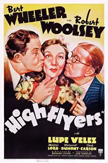 Kissing Cheek Prints: HIGH FLYERS, US poster art, l-r: Robert Woolsey, Lupe Velez, Bert Wheeler, 1937