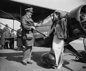 Flyers Prints: Hilds Yen, Chinese Aviatrix, receives the gift of new plane from Col