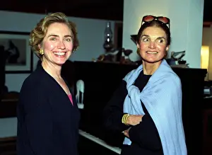 Informal Prints: Hillary Rodham Clinton with Jacqueline Kennedy Onassis at Onassiss Marthas Vineyard summer home