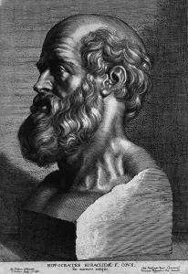5th Century Bc Prints: Hippocrates (460-375 BC). Engraving after an ancient sculpture