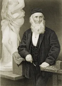 Powers Prints: Hiram Powers (1805-1873), American sculptor caused a sensation with his sculpture