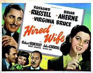 Brian Prints: HIRED WIFE, Brian Aherne, Virginia Bruce, Robert Benchley, Rosalind Russell, 1940