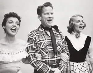 1950s Music Prints: YOUR HIT PARADE, from left: June Valli, Snooky Lanson, Dorothy Collins, 1950-1959