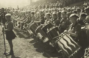 Swastika Prints: Hitler Youth drum corps at a rally