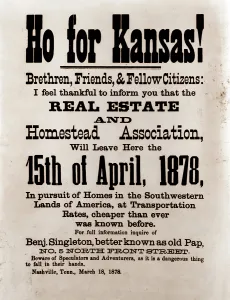 Advertisement Prints: Ho for Kansas! A broadside by Benjamin Singleton calling on African Americans to settle in Kansas