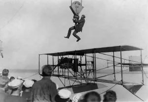 Lcgr1116 Prints: Hoisting Glenn Curtiss into his hydroplane on board the USS Pennsylvania at San Diego