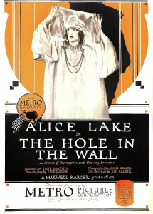 November Prints: HOLE IN THE WALL, US poster art, Alice Lake, 1921