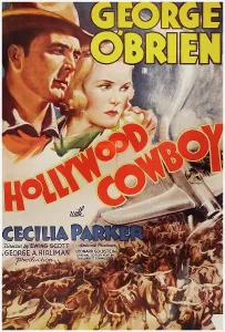 HOLLYWOOD COWBOY, US poster art, from left: George O'Brien, Cecilia Parker, 1937