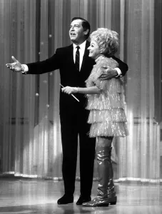 1960s Fashion Prints: THE HOLLYWOOD PALACE, Host Milton Berle and guest Phyllis Diller