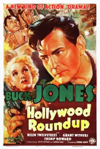 Twelvetrees Prints: HOLLYWOOD ROUNDUP, US poster art, Helen Twelvetrees, Buck Jones, 1937