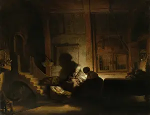 Holy Family Prints: The Holy Family at Night, by workshop of Rembrandt van Rijn