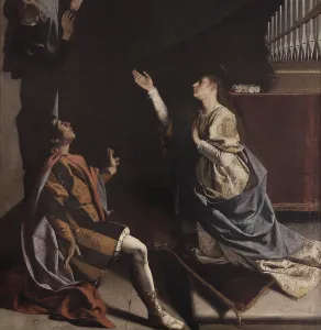 Astonishment Prints: The holy martyrs Cecilia, Valerian and Tiburcio visited by the Angel