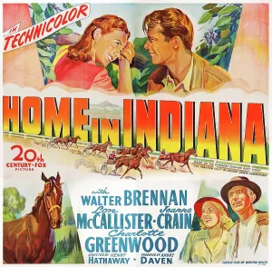 Brennan Prints: HOME IN INDIANA, US poster, top from left: Jeanne Crain