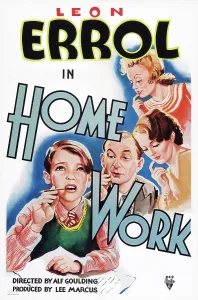HOME WORK, US poster art, second left: Leon Errol; top right: Barbara Pepper, 1935