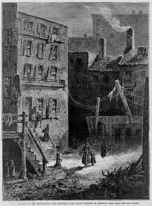 Business Cycles Prints: Homeless poor in Donovan Lane, near the Five Points slum neighborhood in New York City