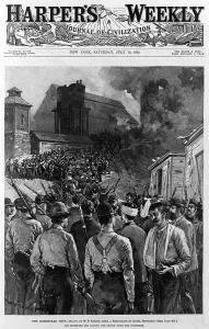 November Prints: The Homestead riot. The Pinkerton men leaving the barges after the surrender of the strikers