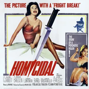 Homicide Prints: HOMICIDAL, US poster art, from left: Patricia Breslin, Jean Arless, 1961
