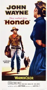 HONDO, left: John Wayne on poster art, 1953