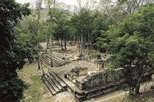 Pre Columbian Prints: HONDURAS. COPAN. Copn. Cermony esplanade in the Maya ancient city