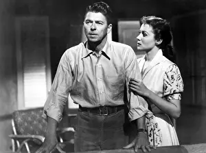Rhonda Prints: HONG KONG, from left, Ronald Reagan, Rhonda Fleming, 1952
