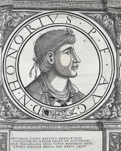 Empress Prints: HONORIUS, Flavius (384-423). Engraving