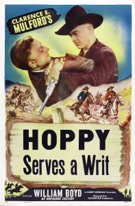 Fight Prints: HOPPY SERVES A WRIT, US poster, William Boyd (right), 1943