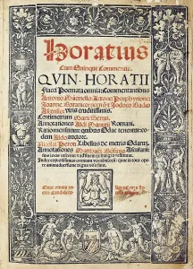 Horace, Quintus Horatius Flaccus (65-8 BC). Title page of an edition of Horatius poems. SPAIN. Madrid. National Library. AISA/Everett Collection**US SALES ONLY**