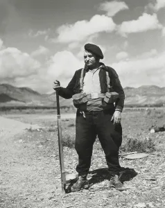HORNA, Kati (1912); VILLA, Pancho (20th century). Militiaman Pancho Villa in Banastas-Carrascal, front of Aragn, in 1937. SPAIN. Salamanca. Archivo Histrico Nacional